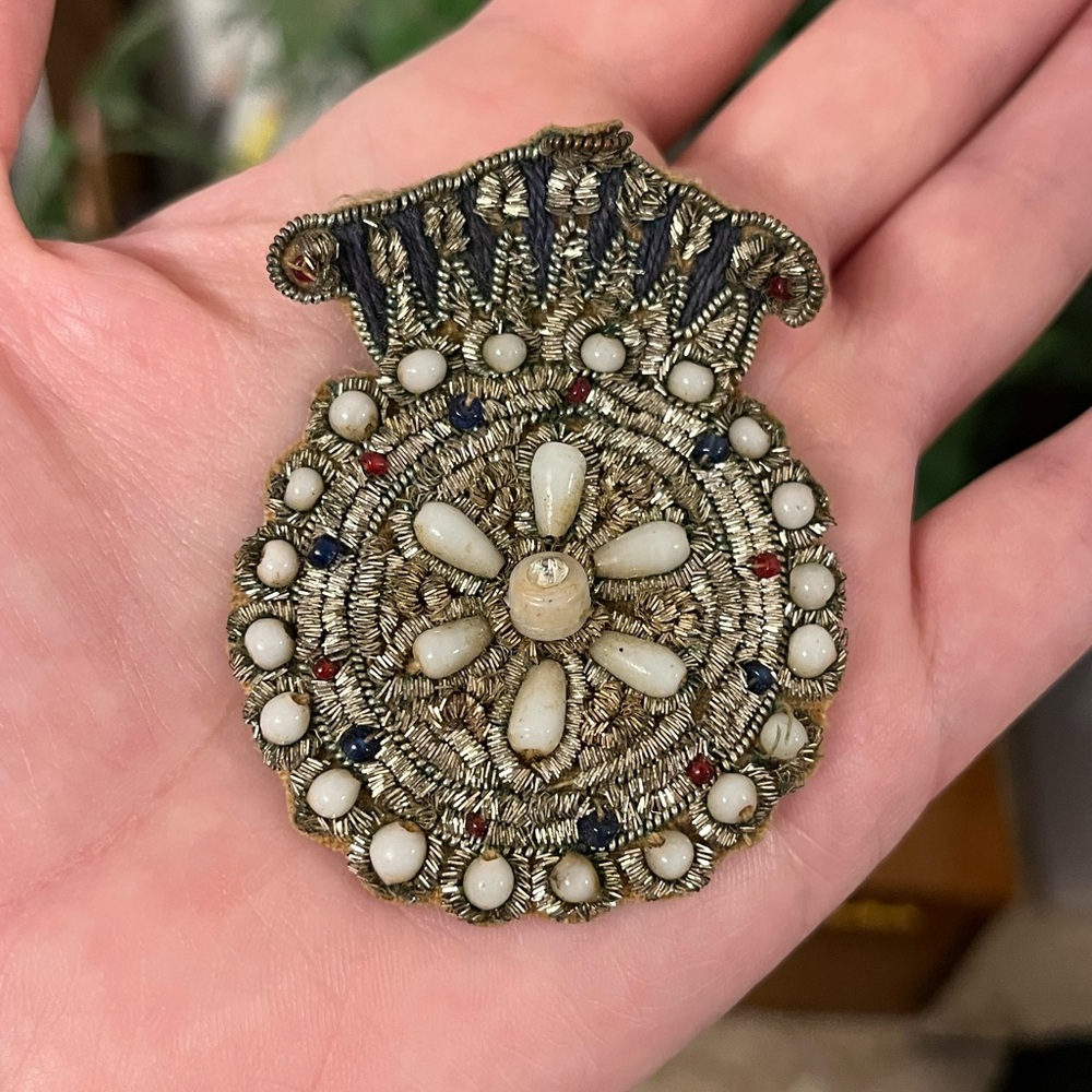 Vintage Metal Threaded Badge Pin